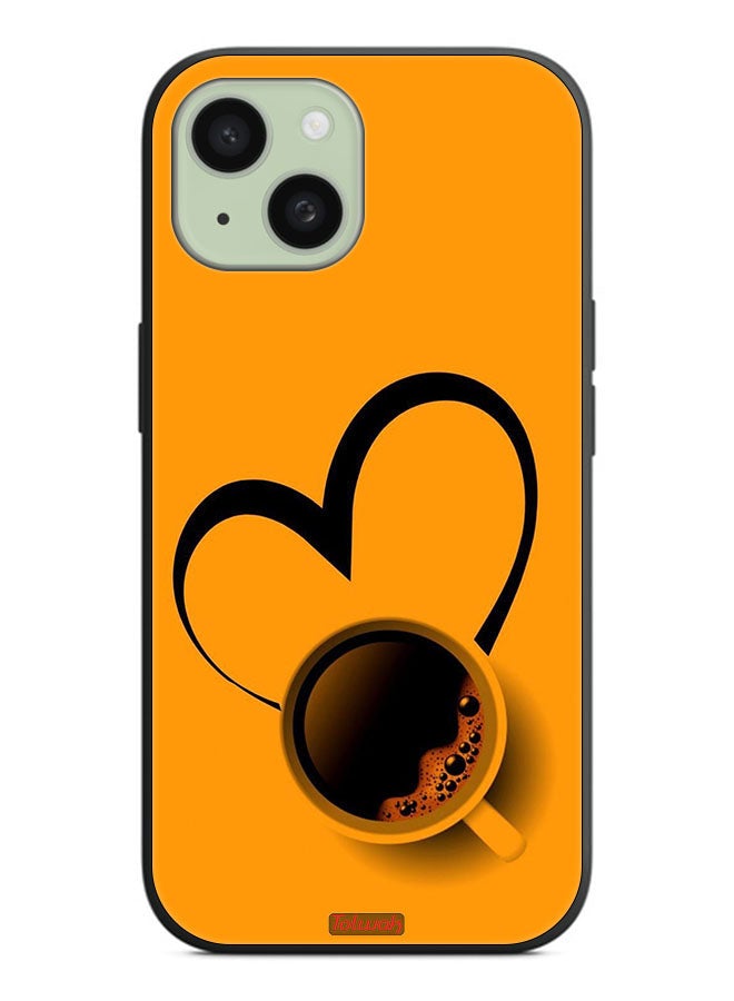 Tolwak Apple iPhone 15 Protective Case Cover Coffee Cup Art - Image 2