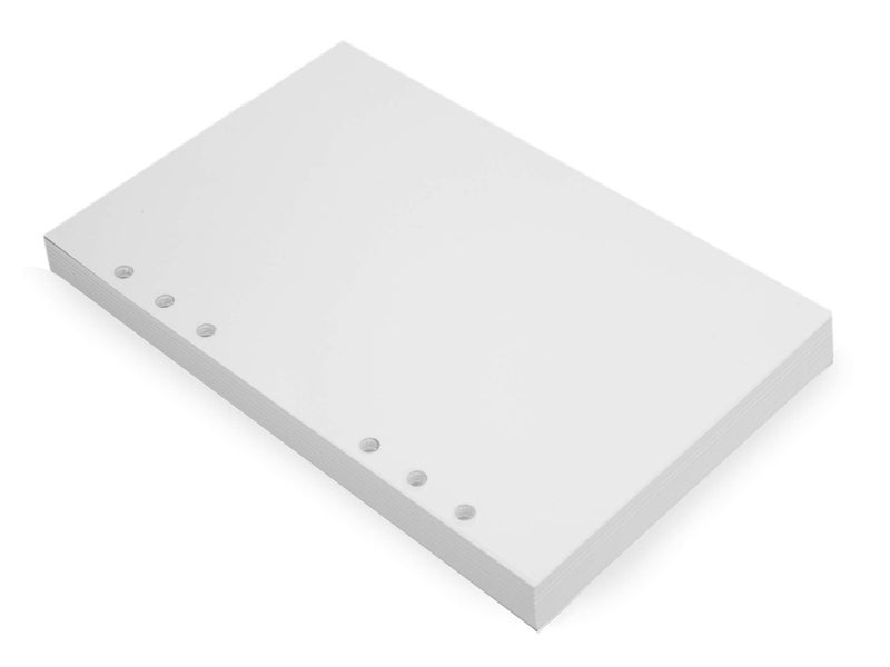 Wanderings A5 6-Ring Binder Planner Inserts - 8 1/4 x 5 5/8" - Thick Cream Color Blank Loose Leaf A5 Paper Refills Compatible with Filofax 6 Hole 100 Sheets 200 Blank Pages