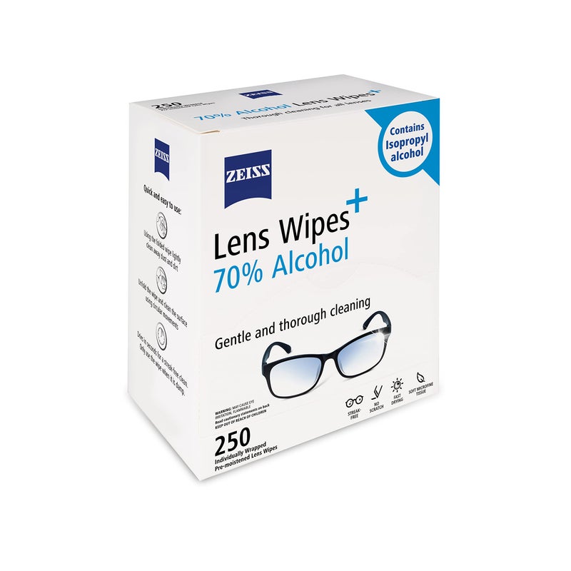 ZEISS Pre-Moistened Lens Cleaning Wipes with 70% Alcohol, 250 Count - Image 2