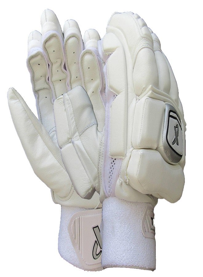 THRAX Pursuit Cricket Batting Gloves, White Color, Men's Size Right-Handed - Image 1