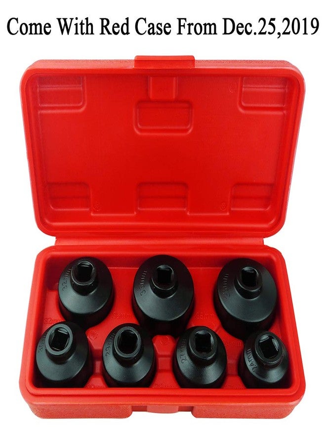 iBetter 7-Piece Oil Filter Cap Wrench Tool Kit Includes 24mm,27mm,29mm,30mm,32mm,36mm,38mm Socket Set Compatible with Mercedes Benz, VW, BMW and More Automotive Cartridge Oil Filter Housing (Black) - Image 3