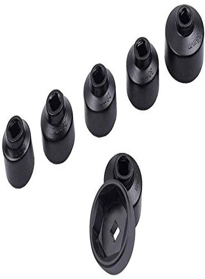 iBetter 7-Piece Oil Filter Cap Wrench Tool Kit Includes 24mm,27mm,29mm,30mm,32mm,36mm,38mm Socket Set Compatible with Mercedes Benz, VW, BMW and More Automotive Cartridge Oil Filter Housing (Black) - Image 5