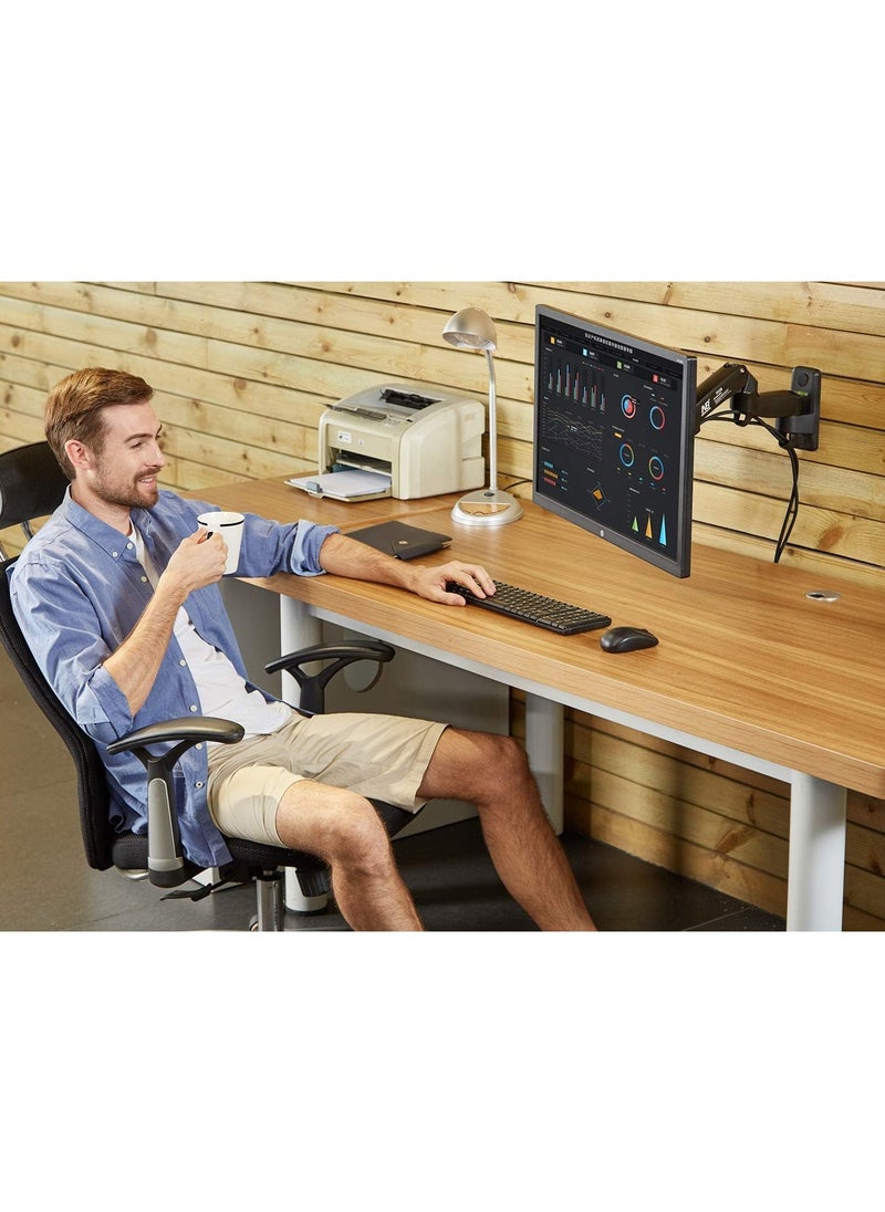 NB ERGONOMIC - NB North Bayou F150-B Wall Mount TV Mount with Full Motion Swivel Hinge for 17-35 Inch Screens (Load Capacity from 6.6 to 26.4 lbs) and Dual Extension - Image 1