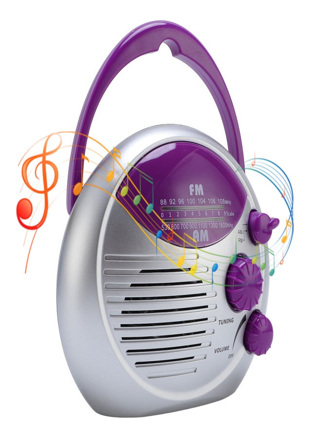 Water Proof Shower Radio Portable AM FM Battery Powered Radio for Bathroom Kitchen Outdoor - Image 1