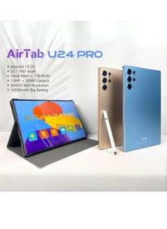 AirTab Airtab U24 Pro Smart Tablet with 10.1-inch FHD Screen, 16GB RAM, 1TB Storage, 10,000mAh Battery, and Arabic Keyboard - Gold  - Image 3