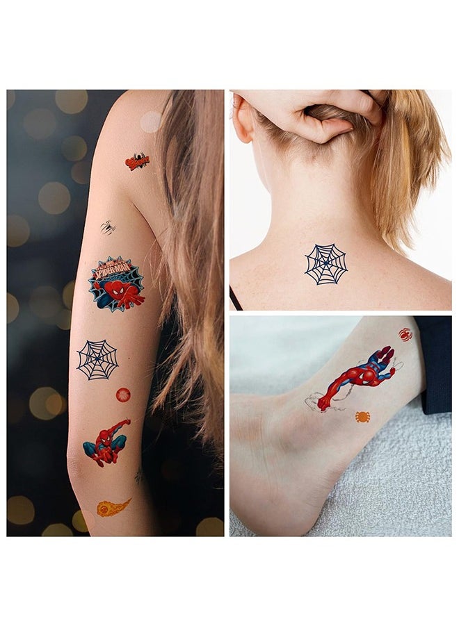 Organizer 8 Sheets Temporary Tattoos for Kids, Cute Cartoon Tattoos for Girls Boys Party, Spider Man Tattoo Stickers Decorations Birthday Party Supplies Favors for Boys and Girls  - Image 4