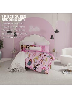 Franco Franco Barbie Barbicore Bedding Super Soft Comforter and Sheet Set with Sham, 7 Piece Queen Size, (Official Licensed Product)  - Image 4