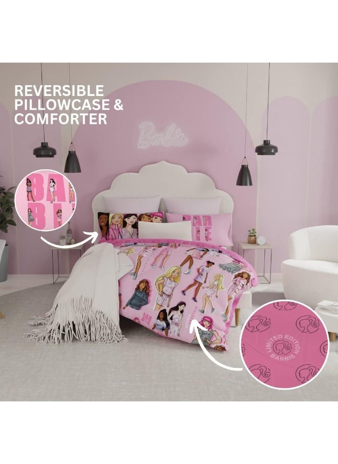 Franco Franco Barbie Barbicore Bedding Super Soft Comforter and Sheet Set with Sham, 7 Piece Queen Size, (Official Licensed Product)  - Image 5