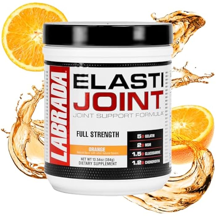 Labrada Nutrition Elastijoint, Orange Flavor,Glucosamine Joint Support Supplement Powder for Men & Women, Joint Relief & Bone Health Supplement with MSM, Glucosamine Chondroitin MSM Gluten-Free - Image 1