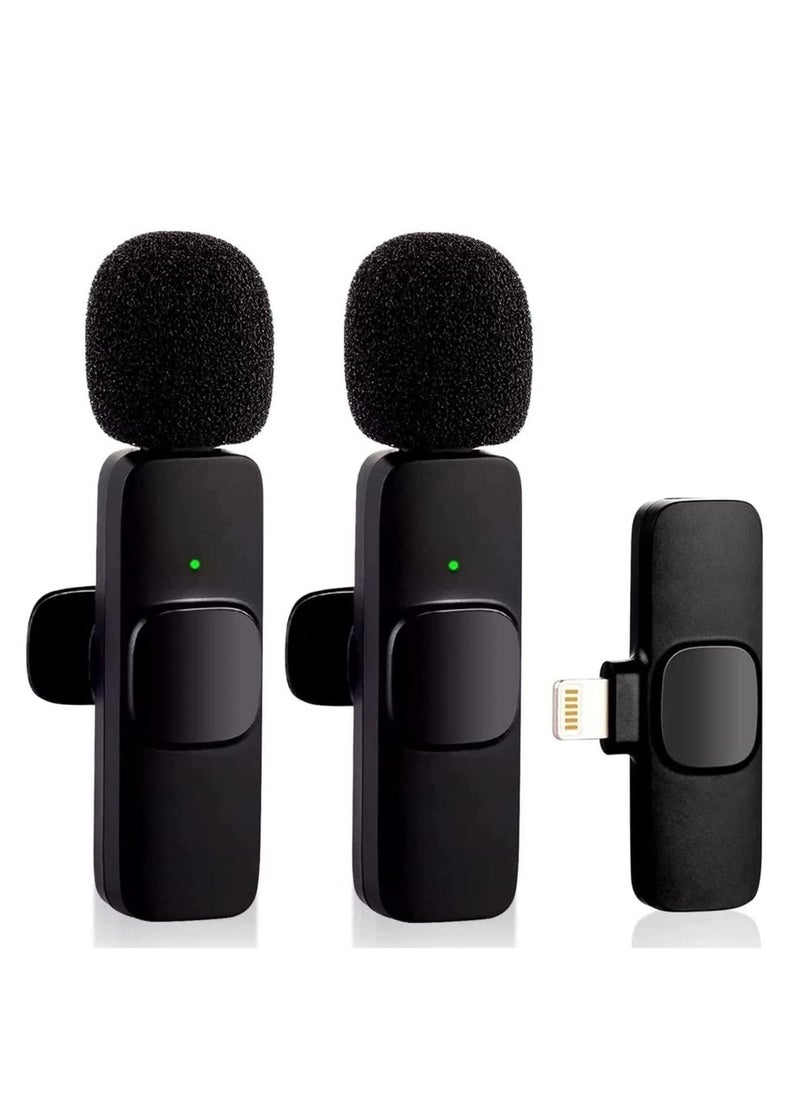Wireless Microphone for iPhone iPad, Plug-Play Wireless Lavalier Mic with 2 Microphone for Phone Video Recording, Interview, Vlog, - Image 1