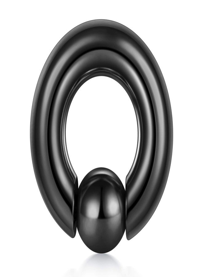 VCMART Captive Bead Rings Black Spring Action CBR Monster Screwball Rings 0G 16mm 316L Surgical Steel Pierced Body Jewelry Sold Individually - Image 1