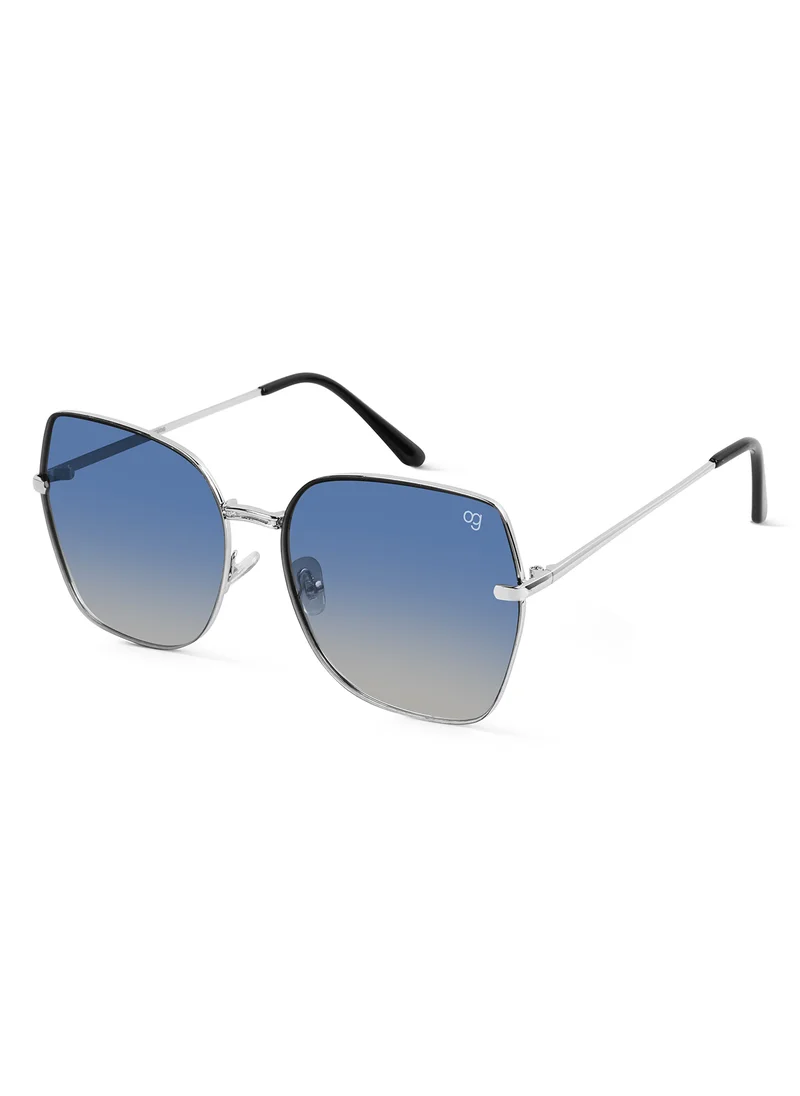 Woggles Stylish & Classy UV Protected Blue Oversized Sunglasses | Men & Women