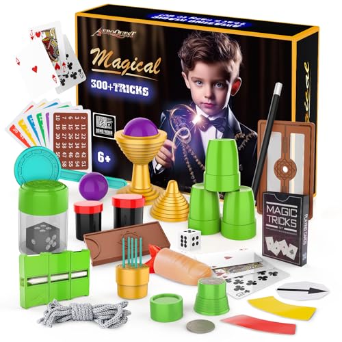 AEROQUEST Magic Kit for Kids 300 Magic Tricks Perfect Toy for Boys and Girls Magic Wand Magician Set with Instruction Manual and Video for Beginners Ages 6 7 8 9 10 11 12 Years Old - Image 1