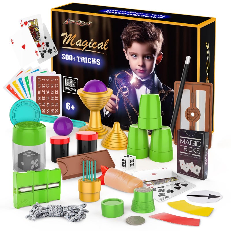 AEROQUEST Magic Kit for Kids 300 Magic Tricks Perfect Toy for Boys and Girls Magic Wand Magician Set with Instruction Manual and Video for Beginners Ages 6 7 8 9 10 11 12 Years Old - Image 3
