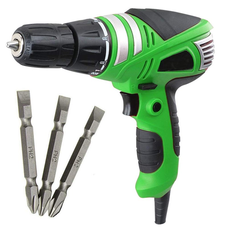 MLD electric Screwdriver Cum Drill Forward/Reverse Function 10MM,300W,750RPM, with PH2 Plus and Minus Bit Sets (Colours as per Availability) - Image 1