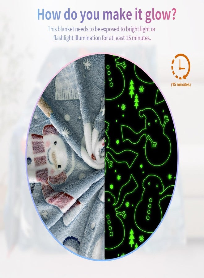 TEHALK Christmas Blanket for Boys Girls Glow in the Dark Blankets for Boys Toddler Blankets for Boys Cute Soft Throw Blankets for Kids Personalized Baby Blankets for Boys Unique Dinosaur Gifts 40"x60" - Image 3