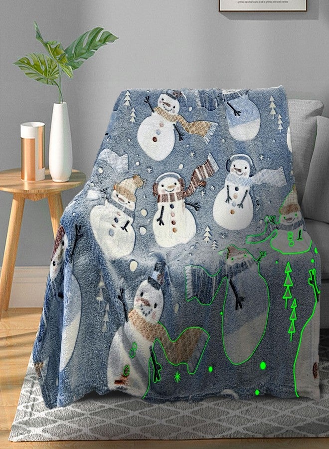 TEHALK Christmas Blanket for Boys Girls Glow in the Dark Blankets for Boys Toddler Blankets for Boys Cute Soft Throw Blankets for Kids Personalized Baby Blankets for Boys Unique Dinosaur Gifts 40"x60" - Image 1