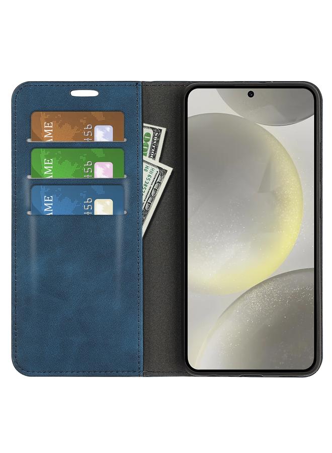 اس-توب جراب هاتف Samsung Galaxy S24 FE 5G جراب هاتف جلدي مغناطيسي بتصميم ريترو - Image 4