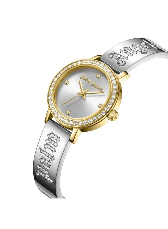 Palm Angels Mira White Dial Silver Stainless Steel Bracelet Analog Watch for Women, 28mm