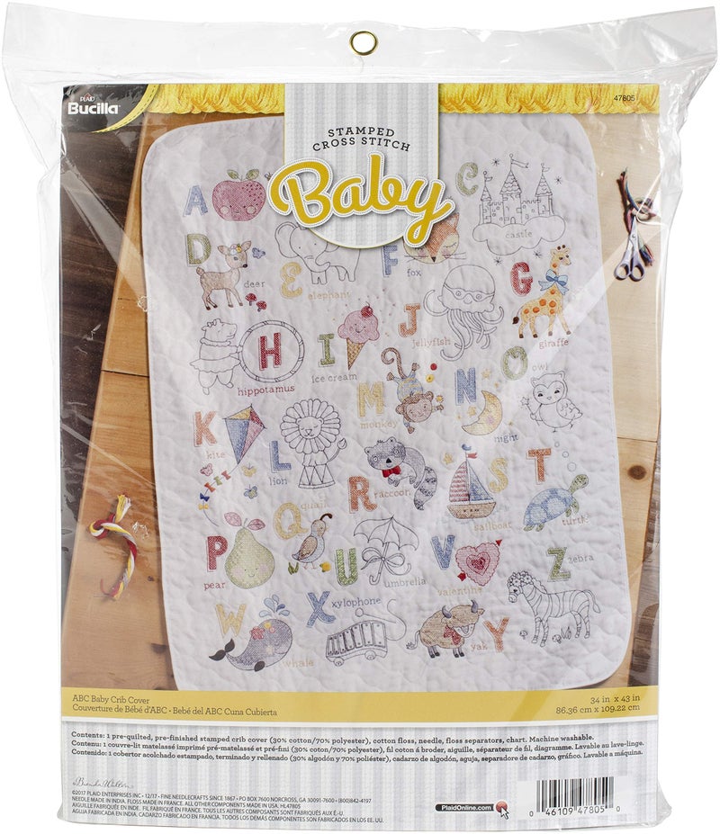 Bucilla Bucilla Stamped Cross Stitch Crib Cover ABCs white Small 