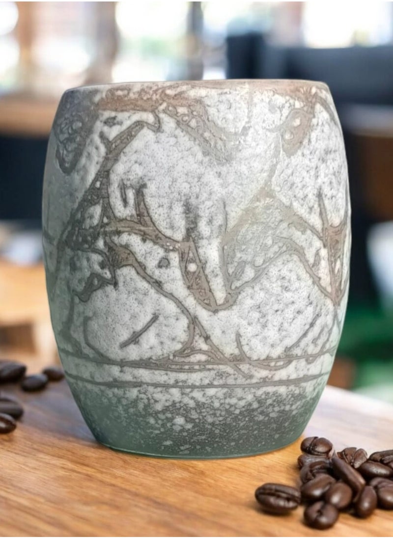 Generic - 200ml Pottery and Porcelain Mug Fully hand engraved and painted, each piece is unique Microwave safe - Image 1