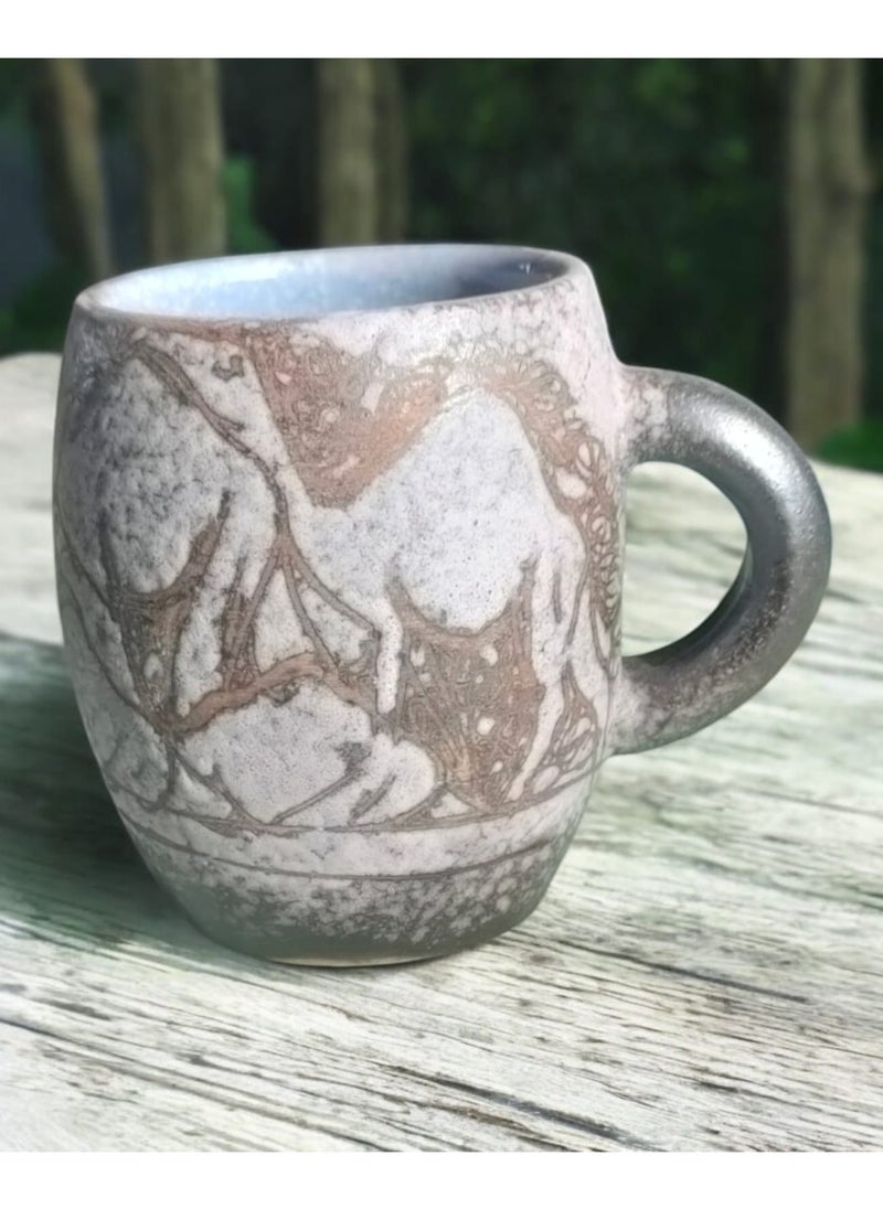 Generic - 200ml Pottery and Porcelain Mug Fully hand engraved and painted, each piece is unique Microwave safe - Image 1