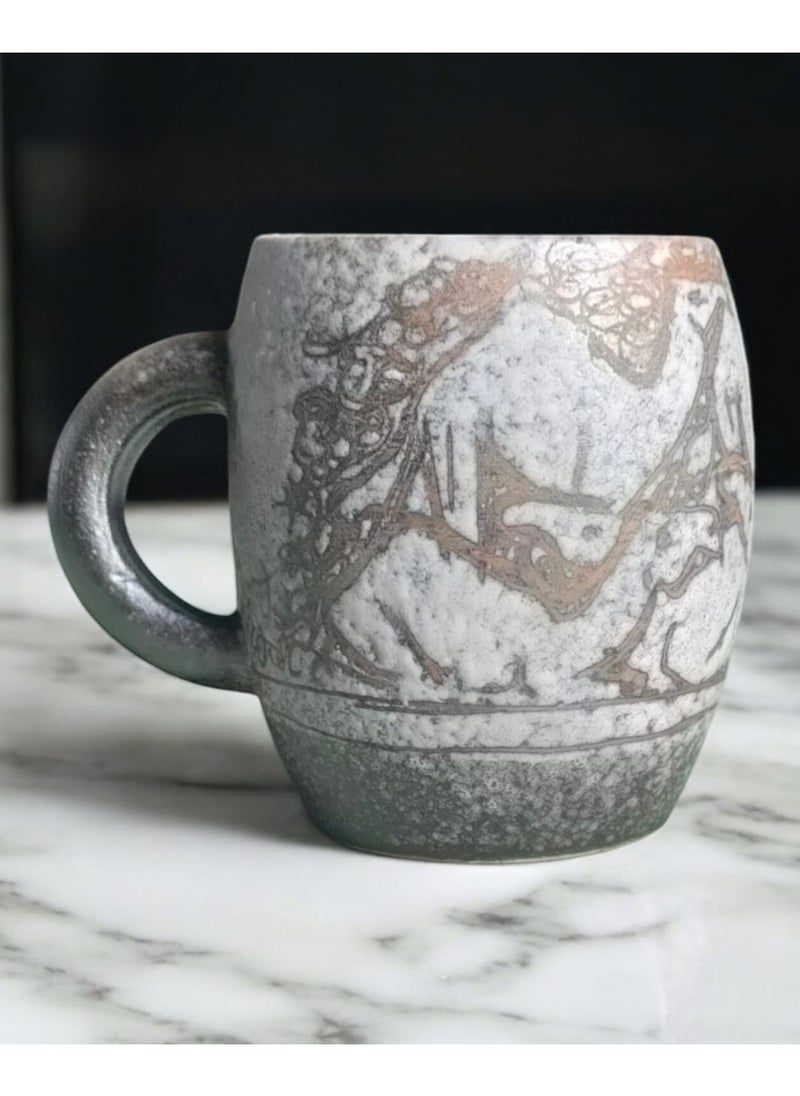 Generic - 200ml Pottery and Porcelain Mug Fully hand engraved and painted, each piece is unique Microwave safe - Image 1