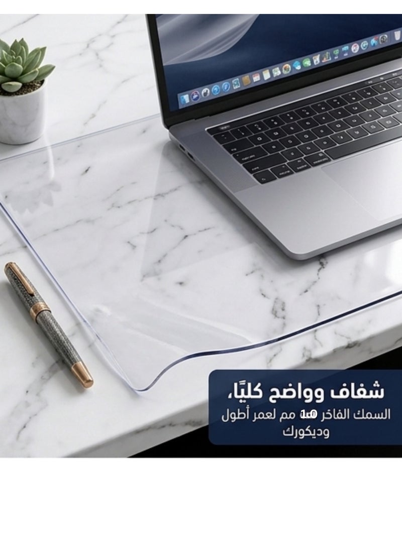 مفرش حماية شفاف للطاولات PVC مقاس 60 × 90 سم – غطاء طاولة مقاوم للماء والخدوش، مرن وسهل التنظيف، مناسب لطاولات الطعام والمكاتب - Image 2