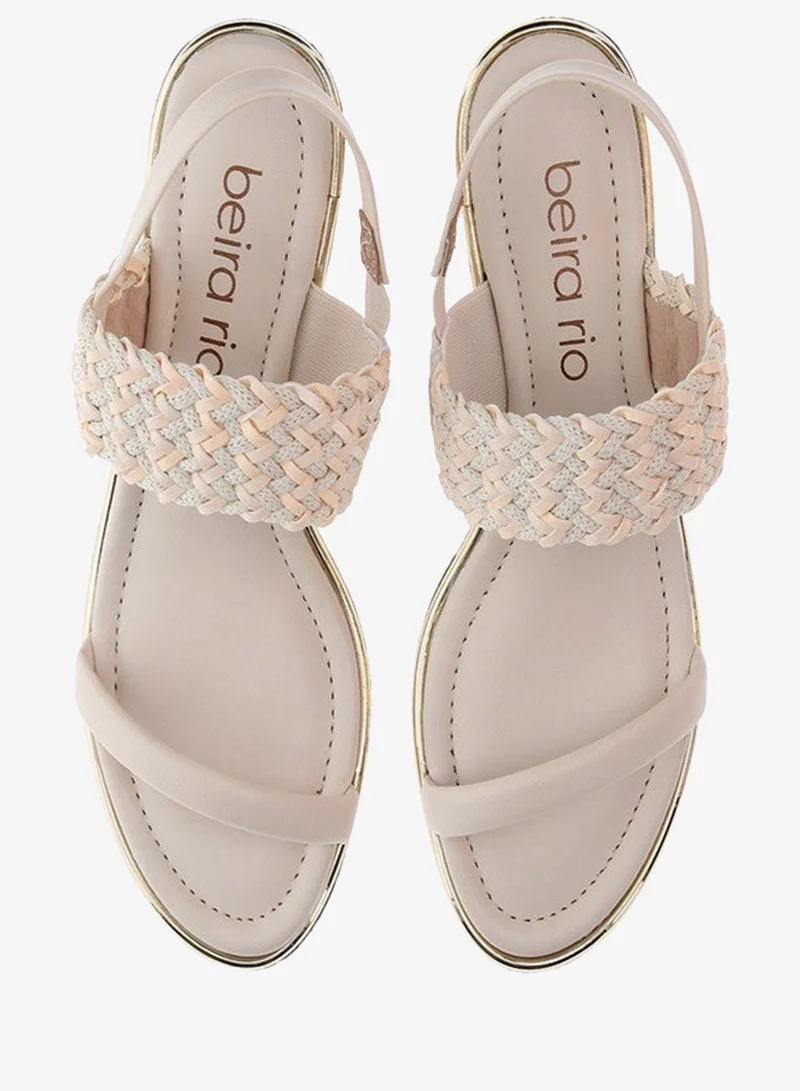 Beira Rio Cream Heels Sandal for Women – Stylish Ladies Heel Sandals & Sling Back Heels for Girls for Women | Best Price UAE