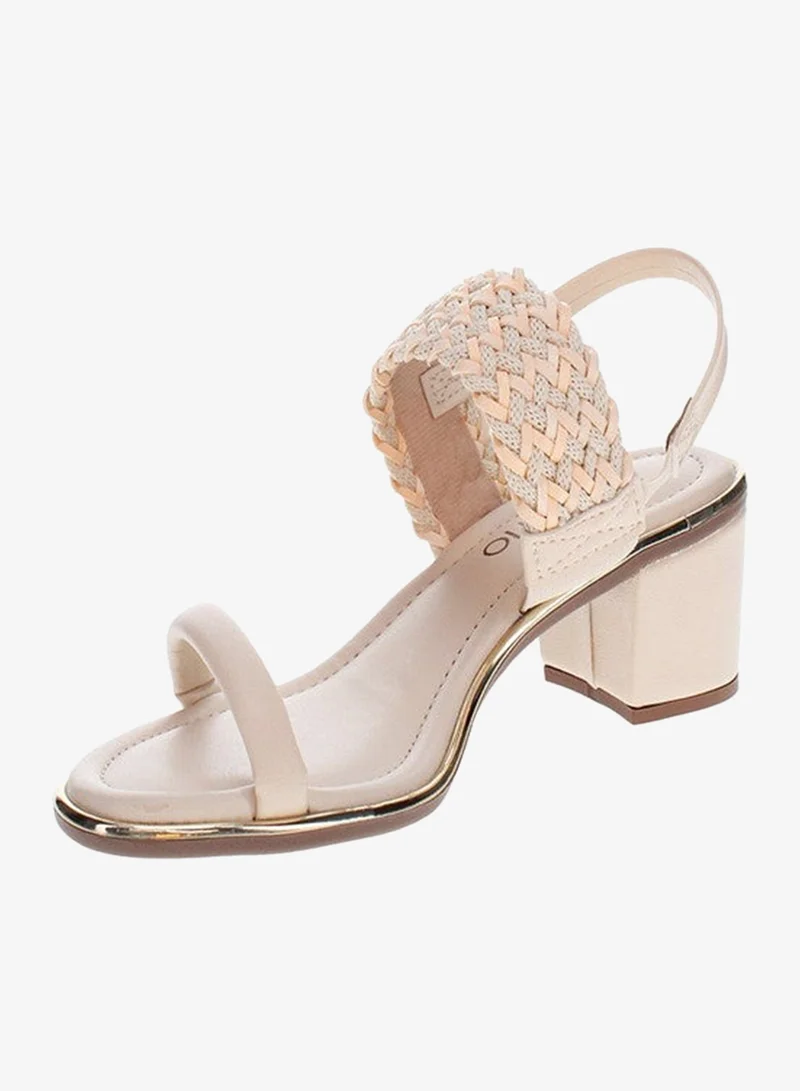 Beira Rio Cream Heels Sandal for Women – Stylish Ladies Heel Sandals & Sling Back Heels for Girls for Women | Best Price UAE