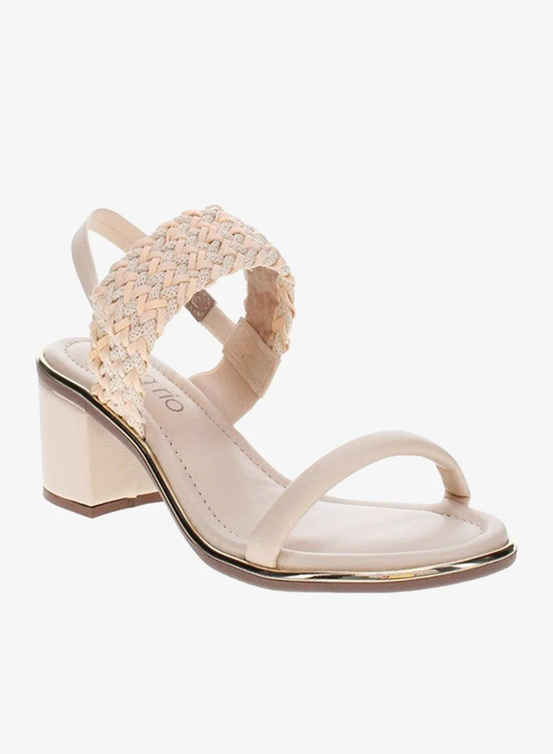 Beira Rio Cream Heels Sandal for Women – Stylish Ladies Heel Sandals & Sling Back Heels for Girls for Women | Best Price UAE
