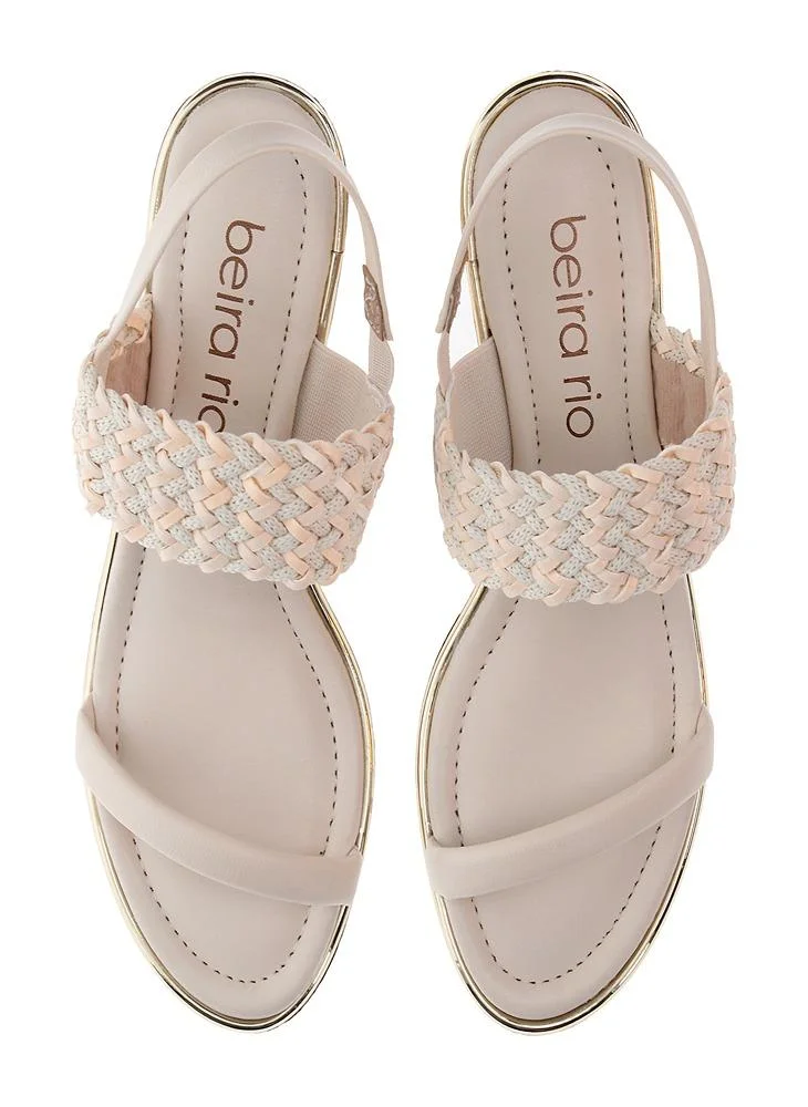 Beira Rio Cream Heels Sandal for Women – Stylish Ladies Heel Sandals & Sling Back Heels for Girls for Women | Best Price UAE