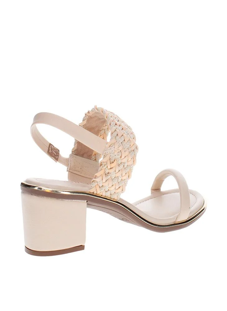 Beira Rio Cream Heels Sandal for Women – Stylish Ladies Heel Sandals & Sling Back Heels for Girls for Women | Best Price UAE