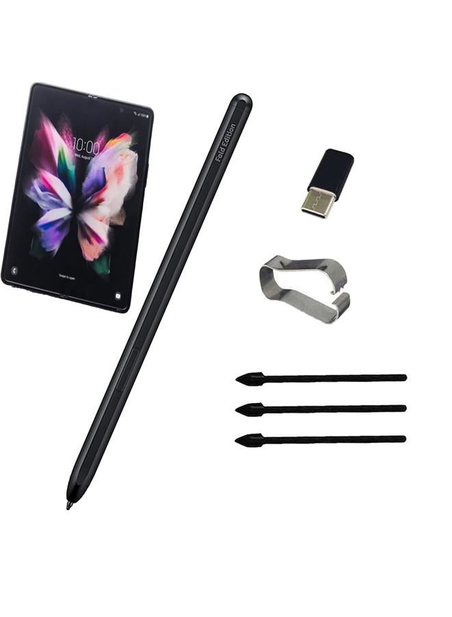 CaoXiong قلم S Pen Fold إصدار لجهاز Galaxy Z Fold 4/3/5 من سامسونج Galaxy Z Fold 3/4/5، EJ-PF946BBEGUS، مع رؤوس/نقاط بديلة (أسود) - Image 1