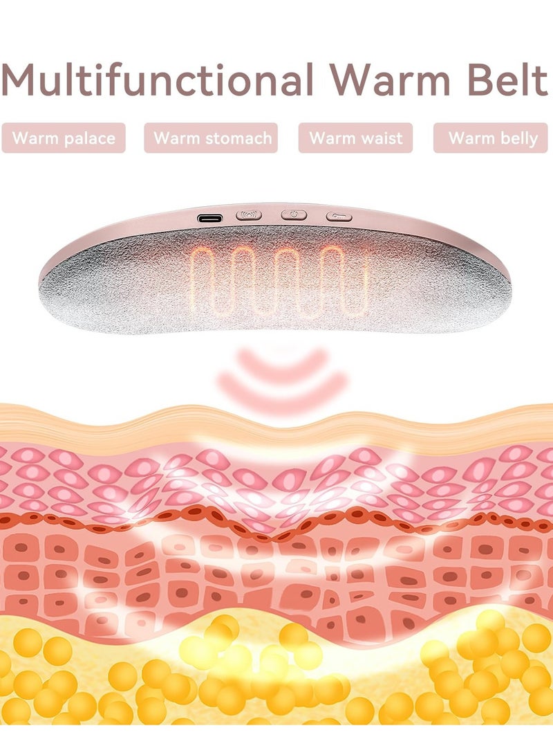 Menstrual Heating Pad, Period Pain Relief, Rechargeable, Fast Heating Massage Pad with 3 Heat Levels and 4 Vibration Modes, for Back or Abdominal Pain Relief, Gifts for Women and Girls - Image 4