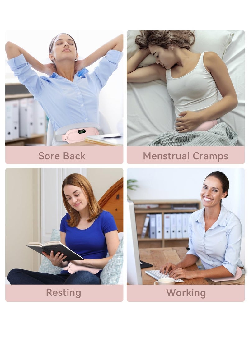 Menstrual Heating Pad, Period Pain Relief, Rechargeable, Fast Heating Massage Pad with 3 Heat Levels and 4 Vibration Modes, for Back or Abdominal Pain Relief, Gifts for Women and Girls - Image 5