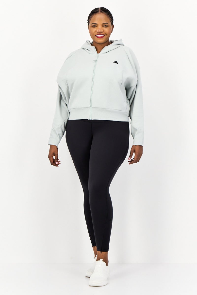Adidas Women Sportswear Fit Long Sleeve Outdoor Sweatshirt, Light Grey  - Image 2