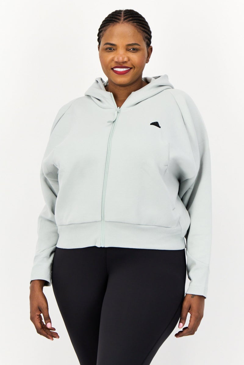 Adidas Women Sportswear Fit Long Sleeve Outdoor Sweatshirt, Light Grey  - Image 1