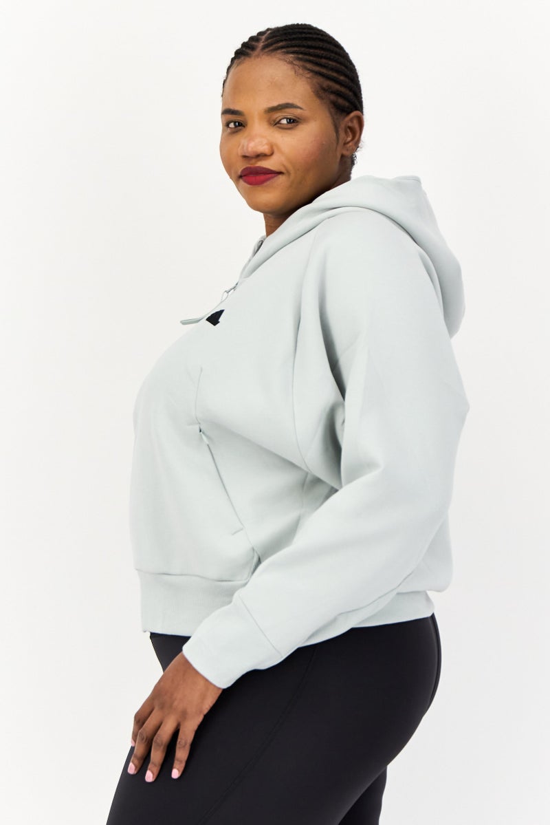 Adidas Women Sportswear Fit Long Sleeve Outdoor Sweatshirt, Light Grey  - Image 4