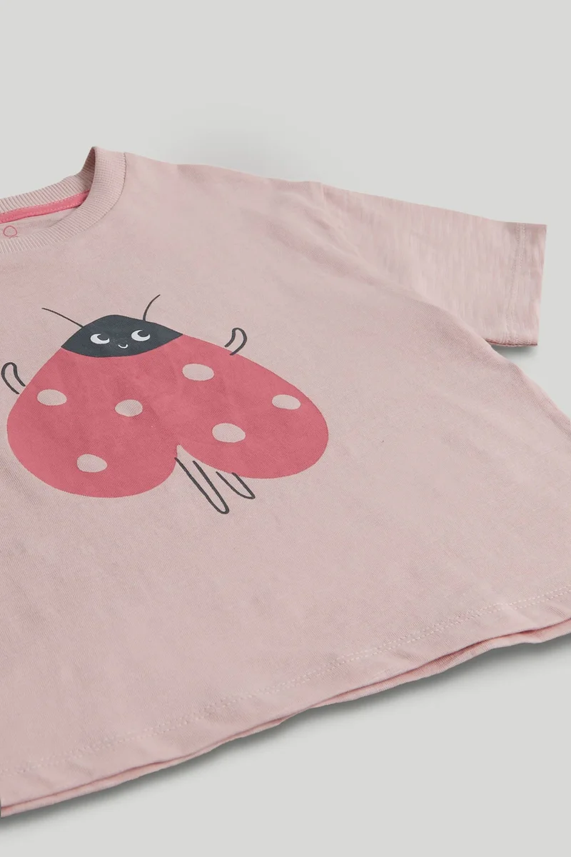 mothercare Pink Ladybird T-Shirt and Trousers Outfit