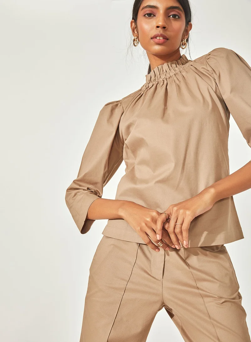 The Label Life Ruffle High Neck Top