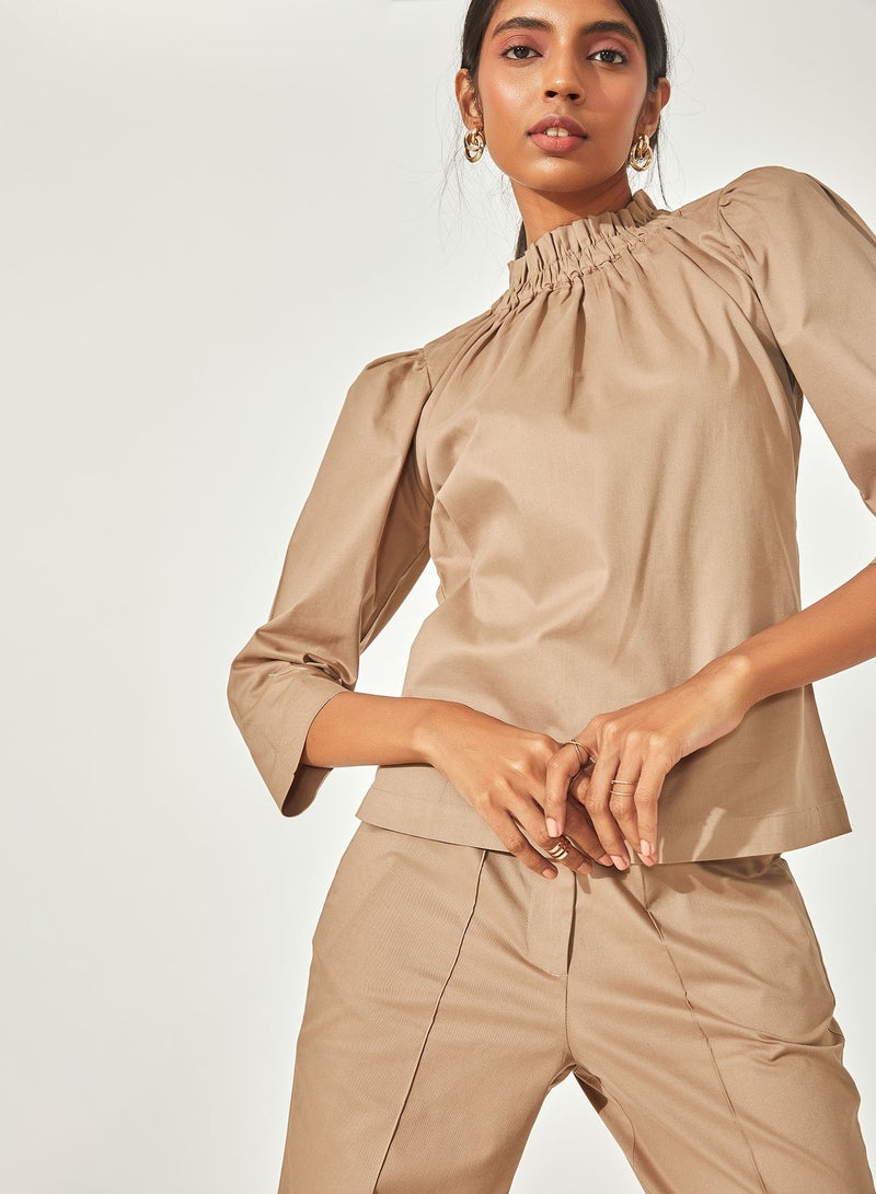 The Label Life Ruffle High Neck Top - Image 1