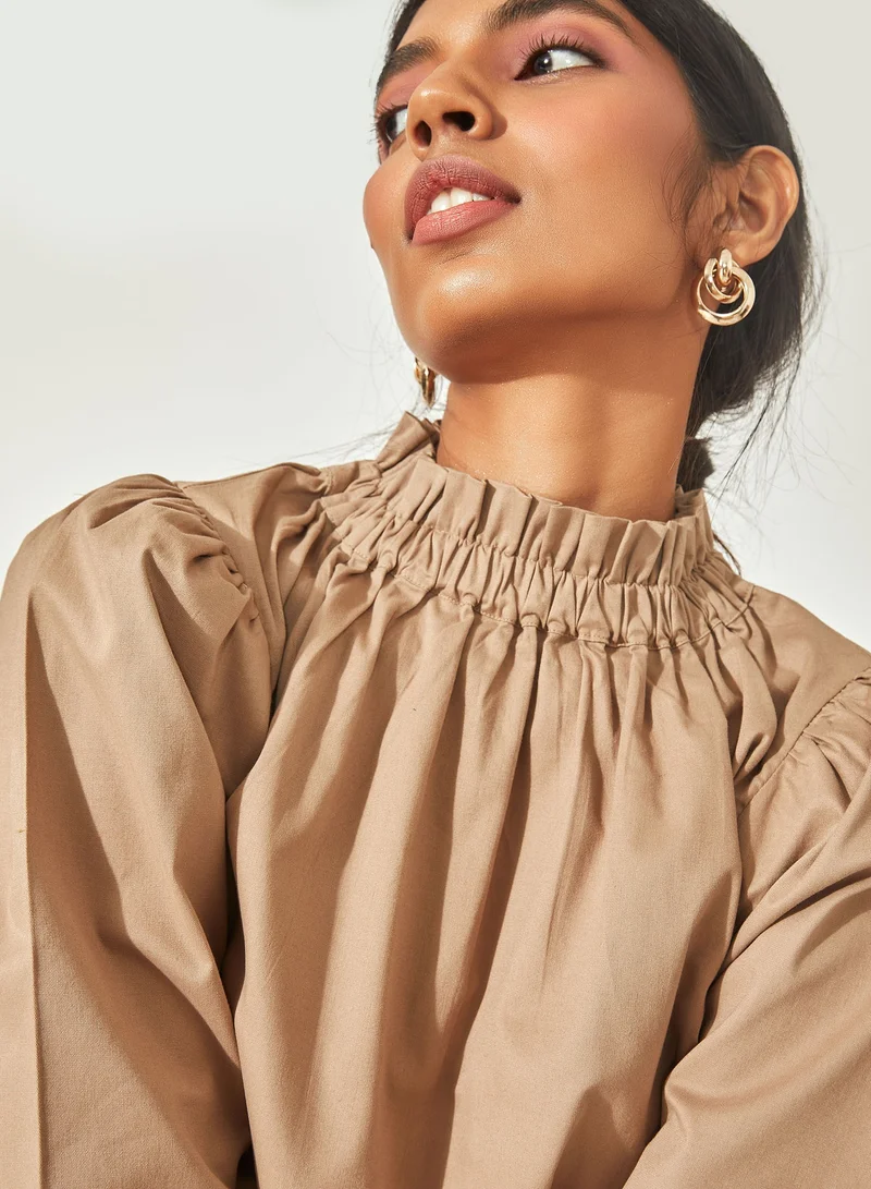 The Label Life Ruffle High Neck Top