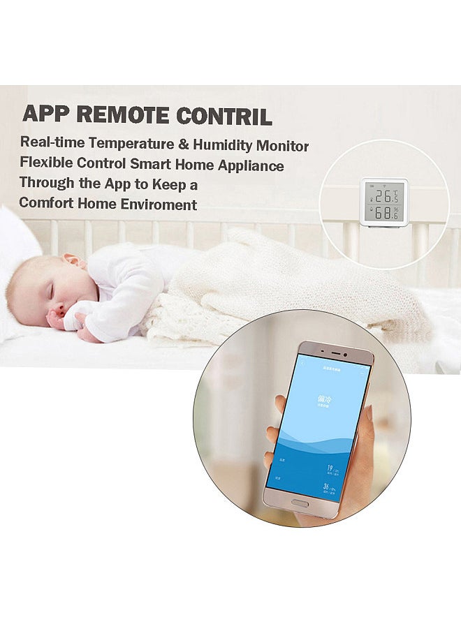Generic - WiFi Smart Temperature Humidity Sensor Compatible with Alexa 230ft Super Long Range Wireless Digital Hygrometer Indoor Thermometer Humidity Meter Temperature Humidity Monitor Sensor - Image 1