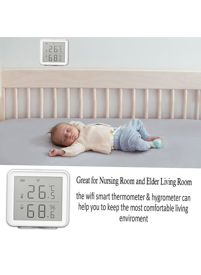 Generic - WiFi Smart Temperature Humidity Sensor Compatible with Alexa 230ft Super Long Range Wireless Digital Hygrometer Indoor Thermometer Humidity Meter Temperature Humidity Monitor Sensor - Image 1