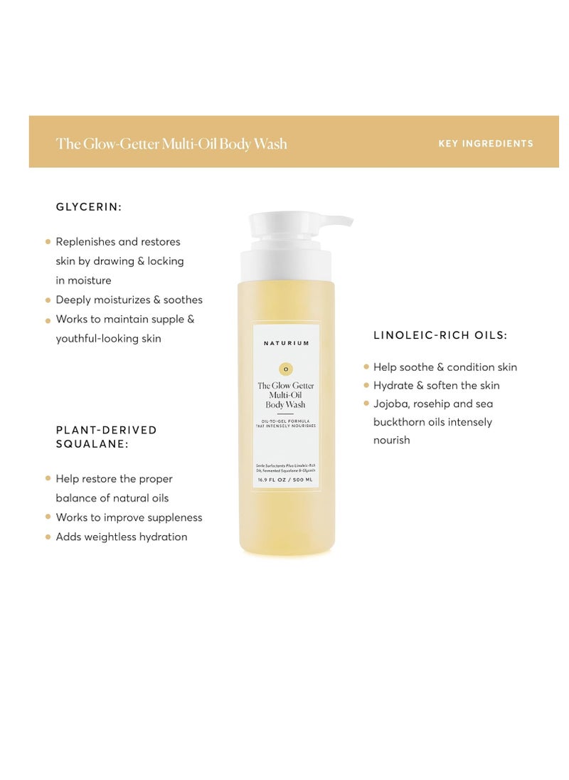 NATURIUM - Naturium The Glow Getter Multi-Oil Hydrating Body Wash, Gentle Cleanser, 16.9 oz - Image 1