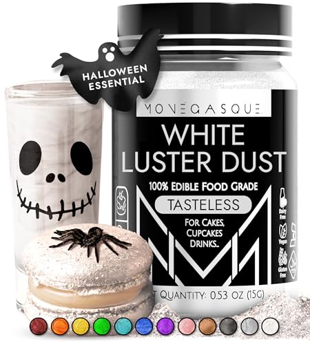 MONÉGASQUE White Edible Glitter for Drinks 15g – Edible Glitter for Cakes & Cocktails - White Luster Dust for Cocktail, Christmas Cake Decorating, Food Decorations Spray - Drink Shimmer Sprinkles - Image 1