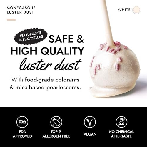 MONÉGASQUE White Edible Glitter for Drinks 15g – Edible Glitter for Cakes & Cocktails - White Luster Dust for Cocktail, Christmas Cake Decorating, Food Decorations Spray - Drink Shimmer Sprinkles - Image 2