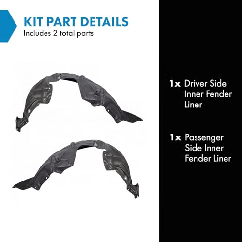 TRQ Front Inner Fender Liner Set Compatible with 2016 Scion iA 2019-2020 Toyota Yaris 2017-2018 Yaris iA TO1248226 TO1249226 - Image 2