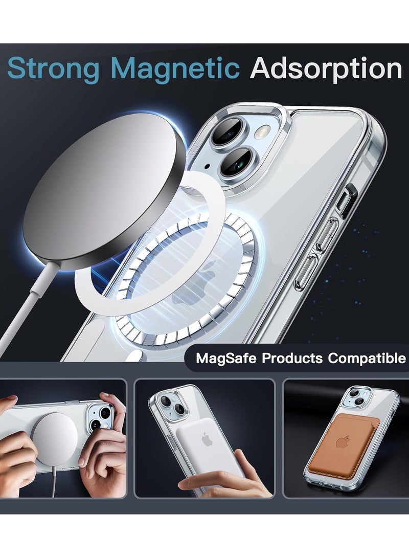 iPhone 15 Plus Magsafe Clear Case Stronger Magnets Shockproof Anti-Yellow & Anti-Scratch, Ultra Slim, Magnetic Magsafe Cover - Image 4